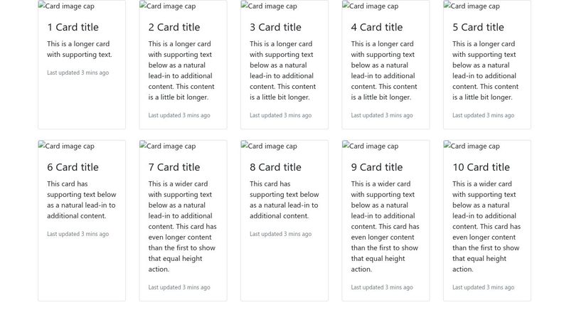 bootstrap cards / columns