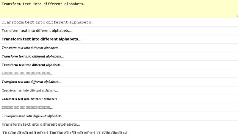 Unicode Alphabets ⌨