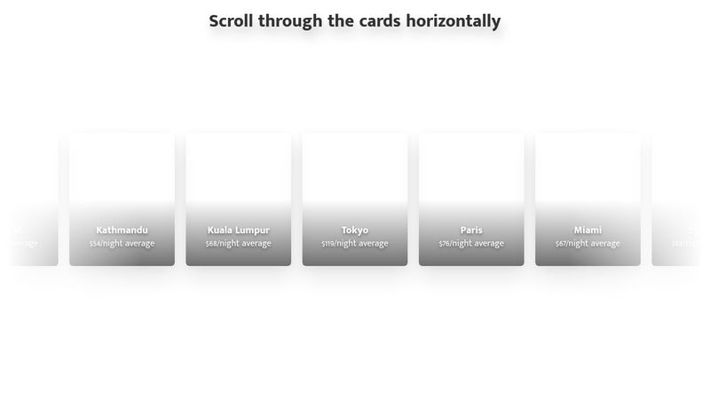 Horizontal scrolling cards