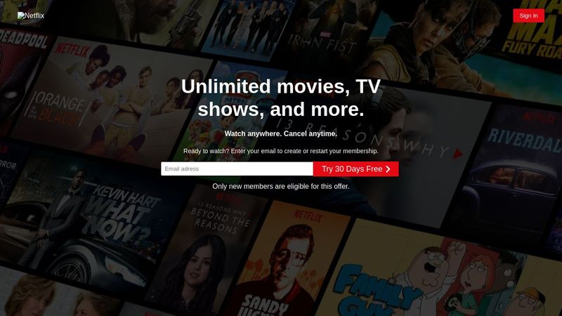 Netflix Landing Page Navbar