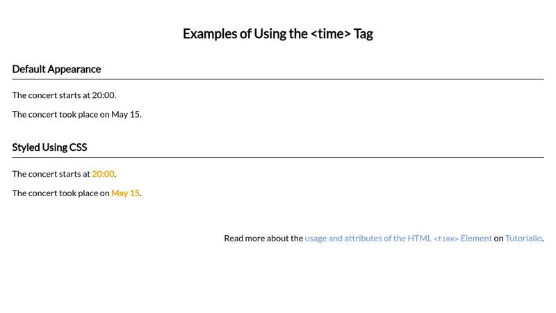 HTML time Tag