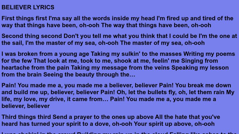 believer-lyrics