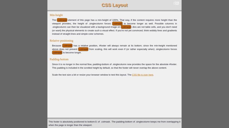 Basic HTML Layout (With Annotated CSS)