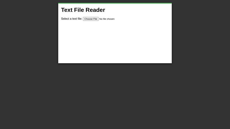 HTML5 FileReader API Demo: Text