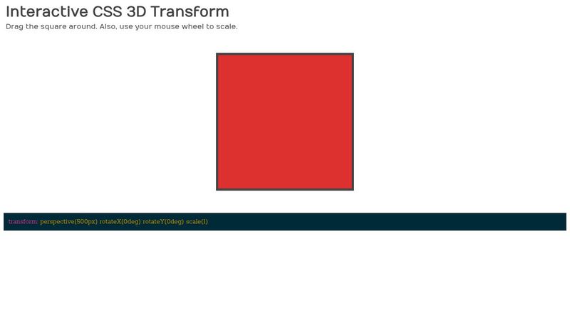 Interactive CSS 3D Transform