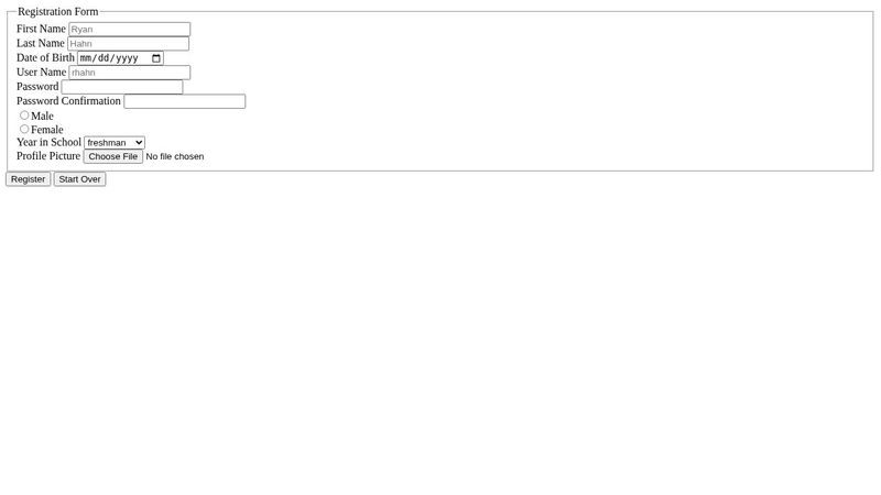 Registration Form Example