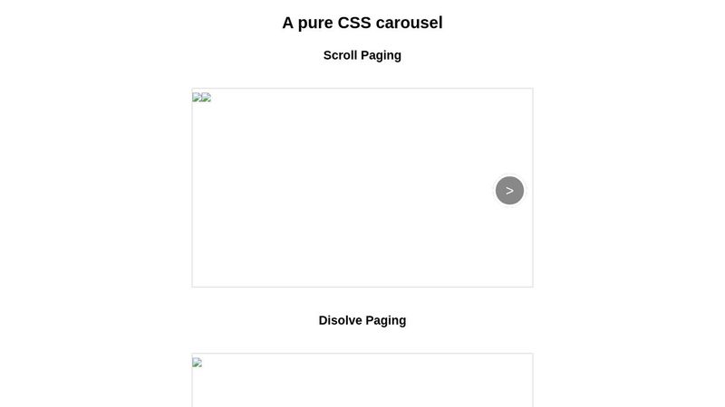 Pure CSS carousel that preserves history