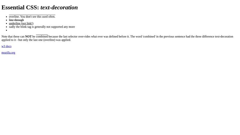 Essential CSS: text-decoration