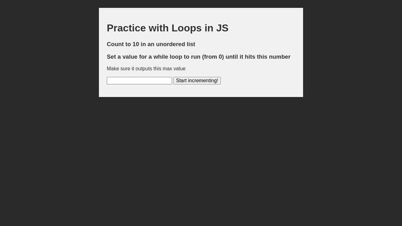 Practice with Loops in JavaScript
