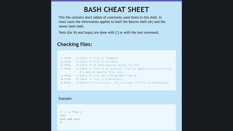 Bash Cheat Sheet