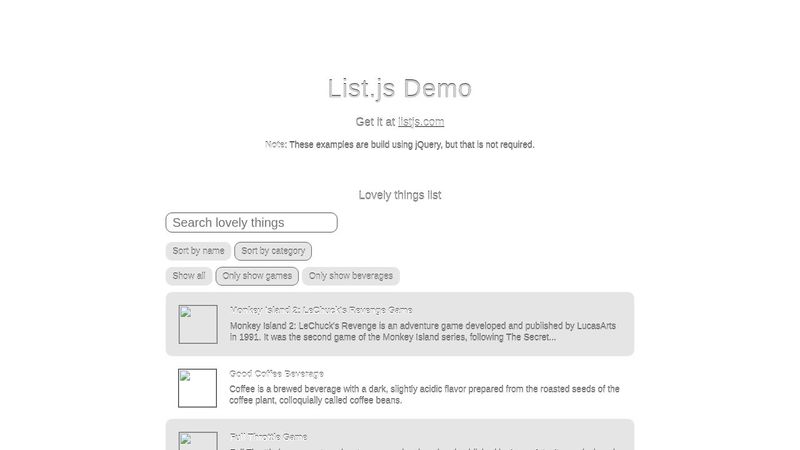 List.js Demo