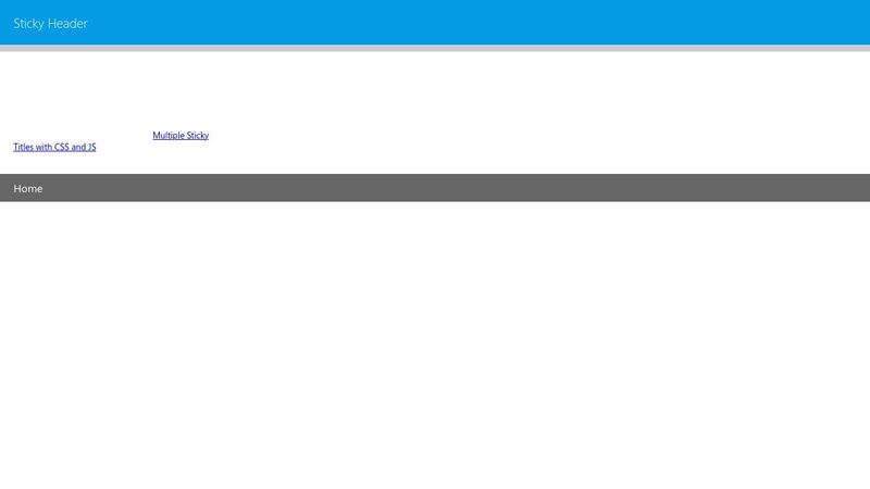 jQuery and CSS Sticky Header