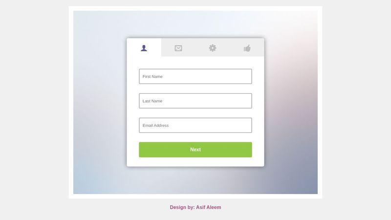 Dribbble Inspired Registration Form