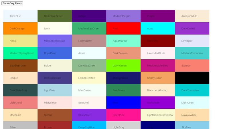 html color names