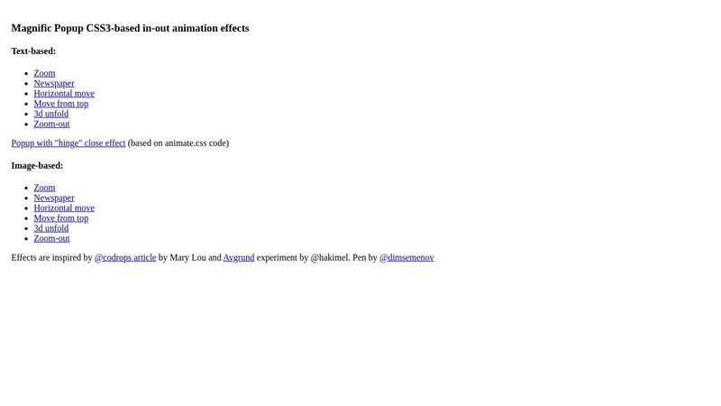 CSS-animation modal effects