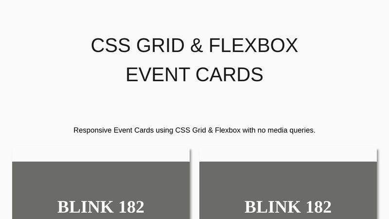 Event Cards: CSS Grid & Flexbox