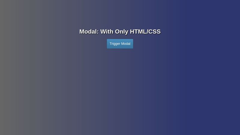 HTML/CSS Modal