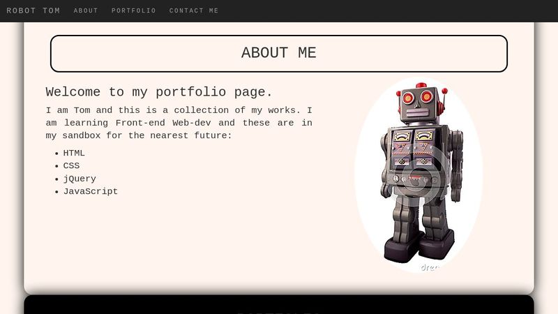 ROBOT TOM'S PORTFOLIO (FREECODECAMP CHALLENGE#2)