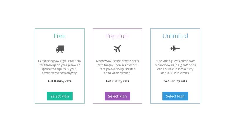 HTML/CSS Plan Cards
