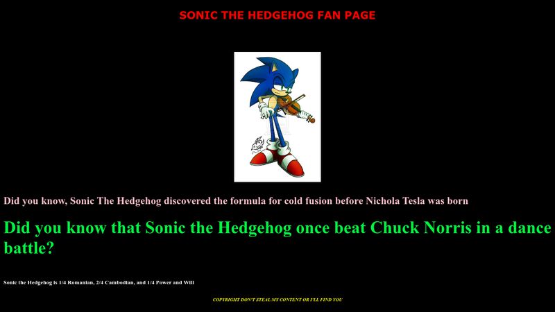 Sonic The Hedgehog Fanpage