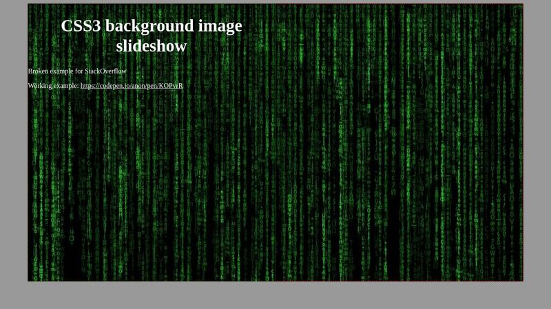 CSS3 background image slideshow