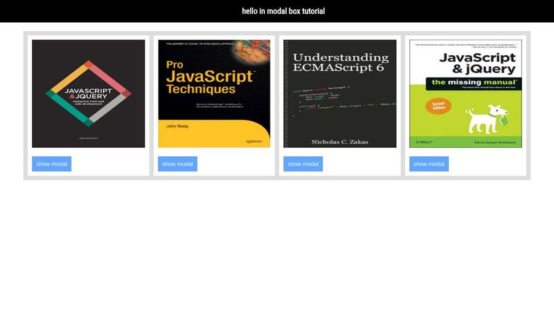 modal box with HTML, CSS, Pure Javascript