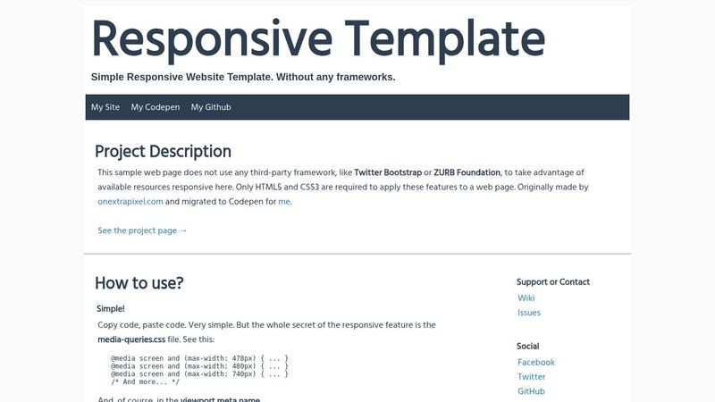 Simple HTML Responsive Template
