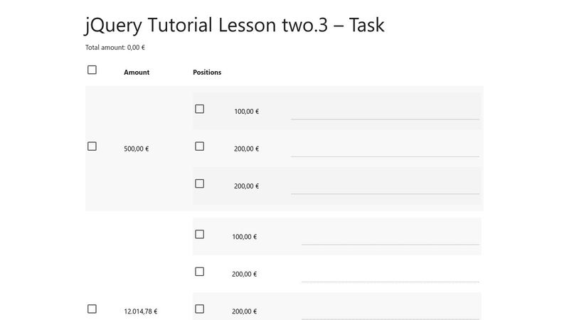 jQuery Tutorial Lesson two.3 – Task