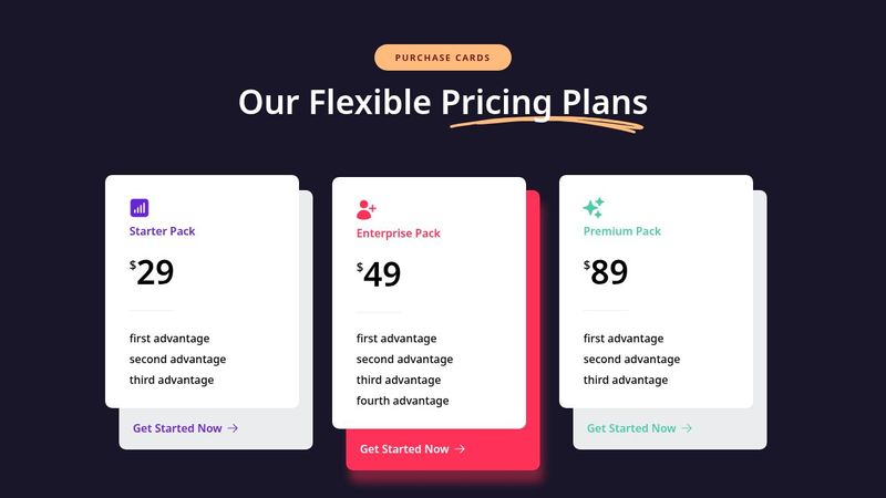 Responsive pricing cards #responsive #scss #flexbox