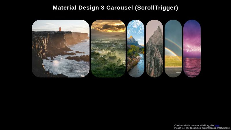 Google's Material Design 3 Carousel with GSAP ScrollTrigger