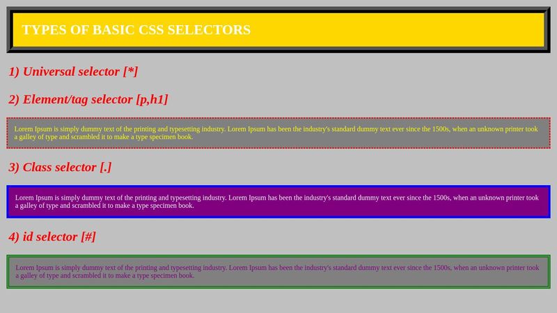 Basic css selectors