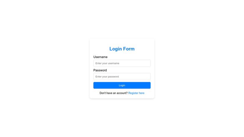 Simple Card Login & Register Form with Switch using Javascript