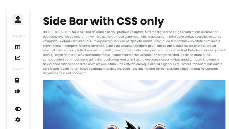 sidebar with css only image.