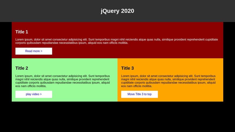 Jquery Project 2020