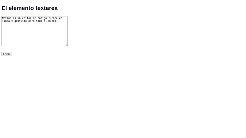 HTML Form Textarea Element