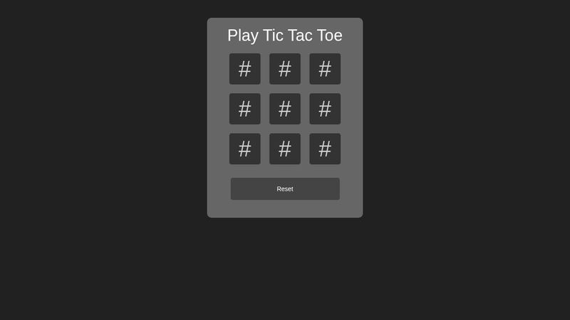Tic Tac Toe Game - HTML - CSS- JavaScript