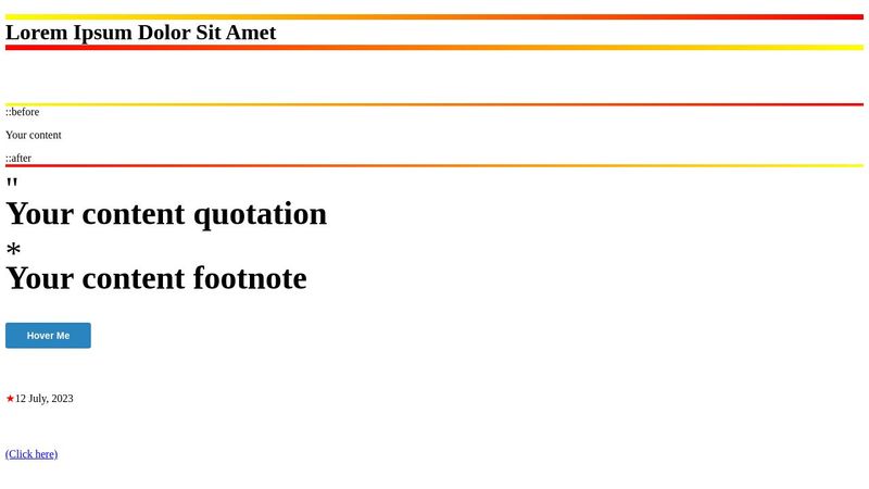 Before and After CSS