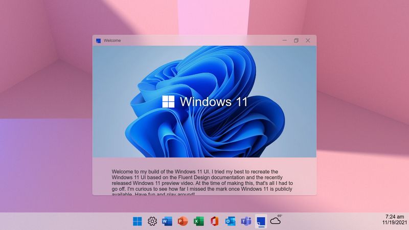 Windows 11 Fluent Design Desktop