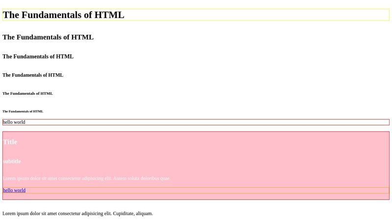 Fundamental of HTML