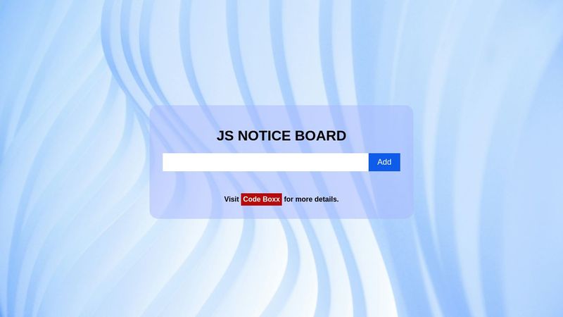 Javascript Notice Board