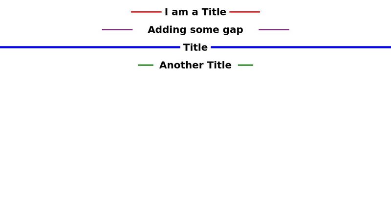 Horizontal lines around your title