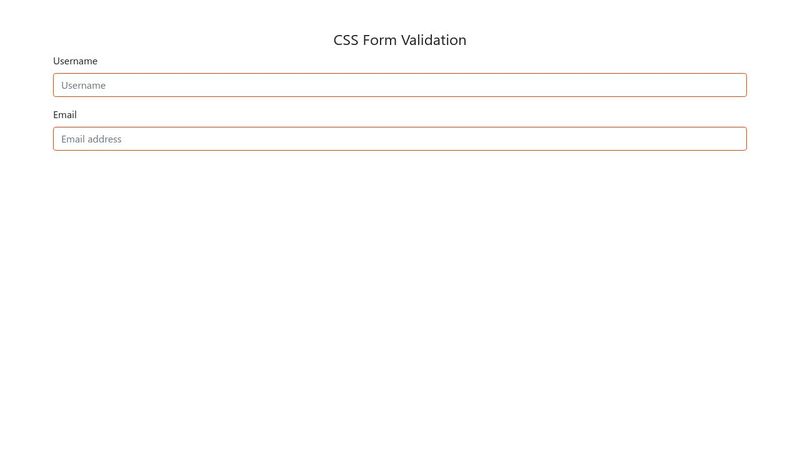 Form validation with HTML/CSS