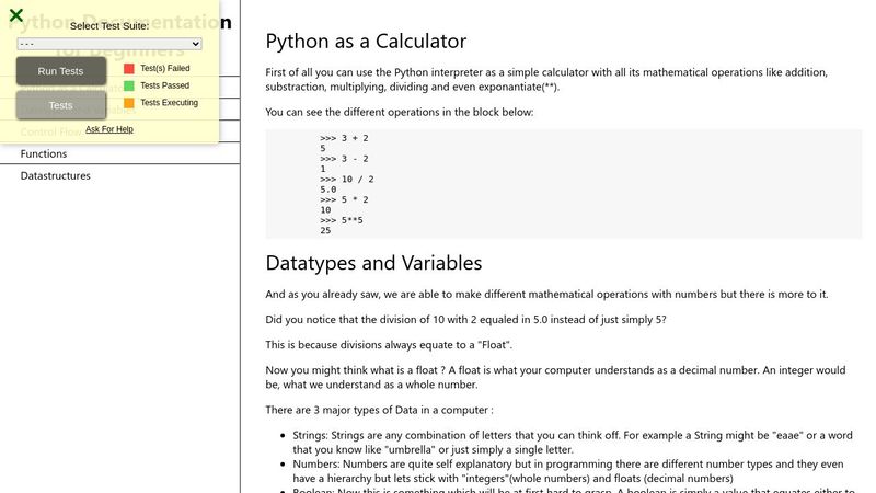 Python Dokumentation Page Project