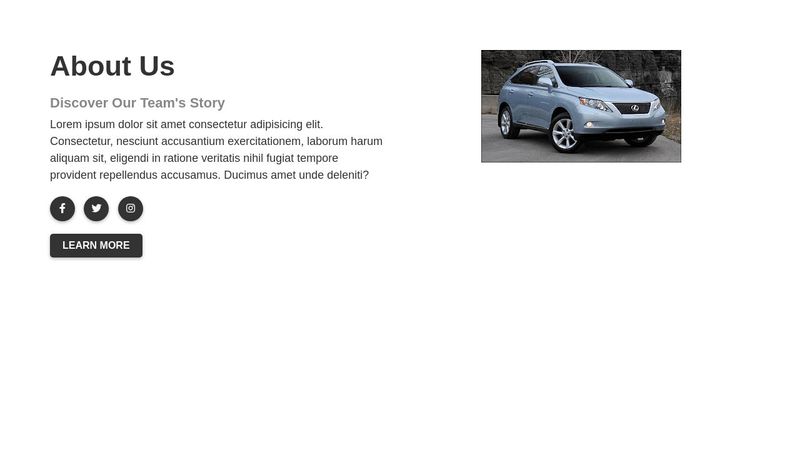 Responsive About Us Page HTML & CSS image.