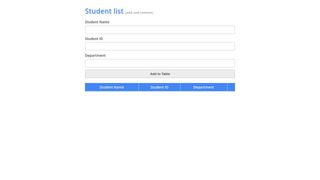 Student list with JavaScript (add and remove)