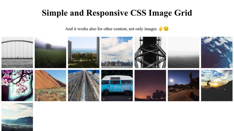 Simple and Responsive CSS Image Grid