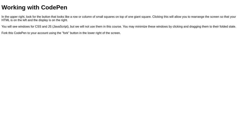 00-02 Working with CodePen