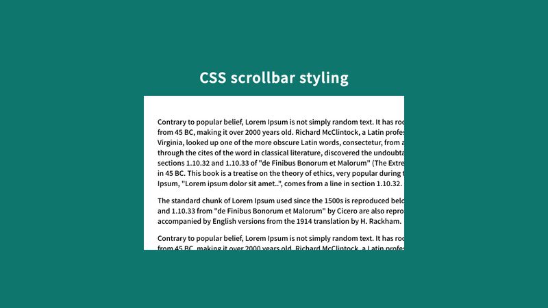 CSS Scrollbar Styling