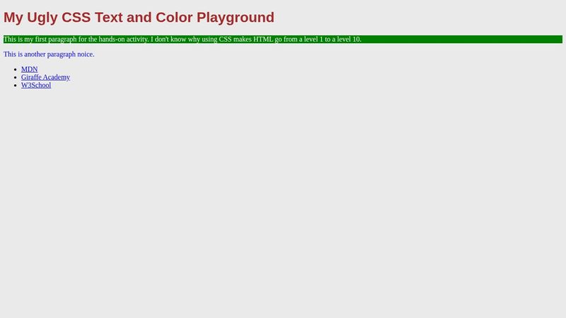 CSS Color and Text Practice