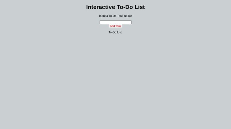 Interactive To-Do List